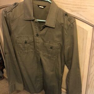 J. Crew Khaki Button-Up Shirt